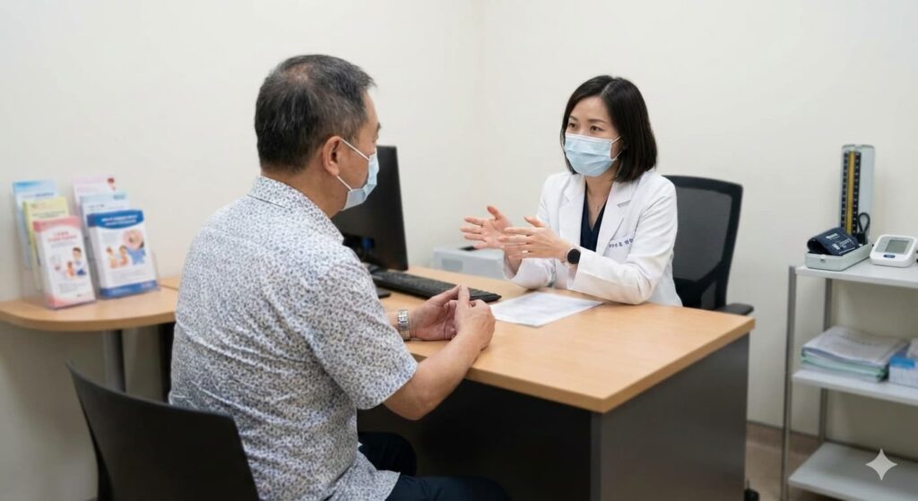 A male patient discussing ED treatment Green Bay WI options.